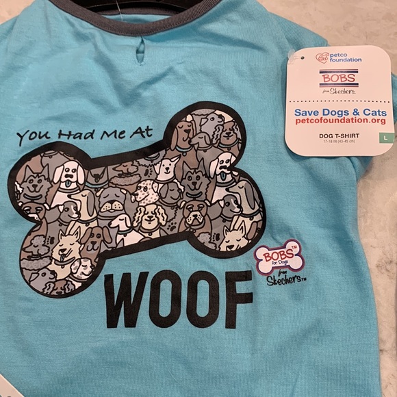 NWT Bobs Skechers Woof Party Set Dog Tee, Collar, Bandana *BENEFITS RESCUE* - Picture 2 of 10